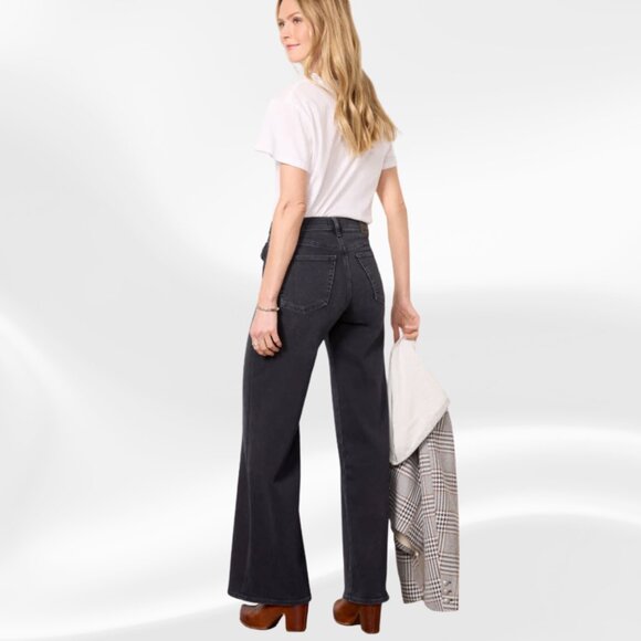 Citizens of Humanity Raven Wide Leg High Rise Utility Jeans Black Size 31 EUC! - Picture 3 of 15